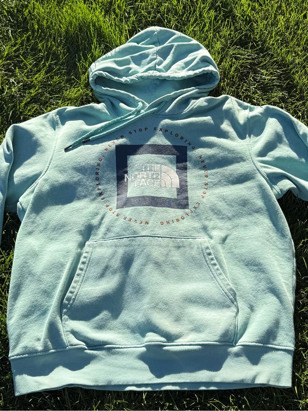 The North Face Men's Light Mint Green Crewneck Hoodie